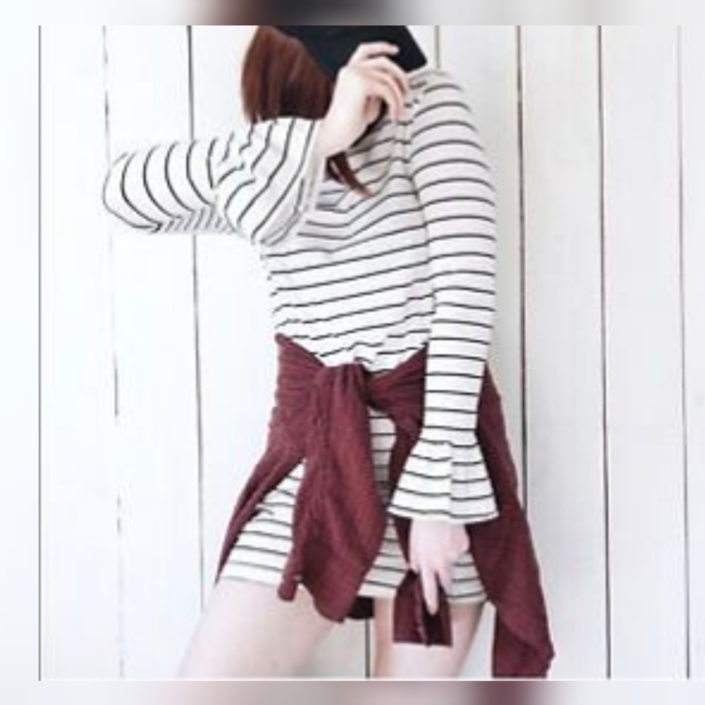 UO | Kimchi Blue B&W Striped T-Shirt Dress